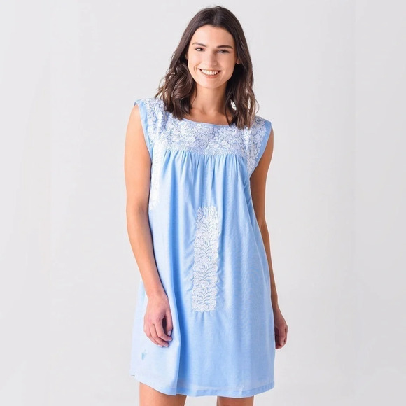 J. MARIE Women's Madison Dress Size Small Pink and Blue - Picture 1 of 9